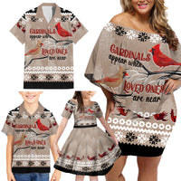 Christmas Cardinal Birds Family Matching Off Shoulder Short Dress and Hawaiian Shirt Cardinals Appear When Loved Ones Are Near LT7 - Wonder Print Shop