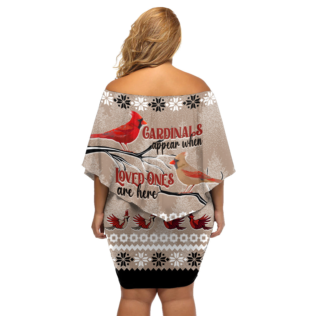 Christmas Cardinal Birds Family Matching Off Shoulder Short Dress and Hawaiian Shirt Cardinals Appear When Loved Ones Are Near LT7 - Wonder Print Shop