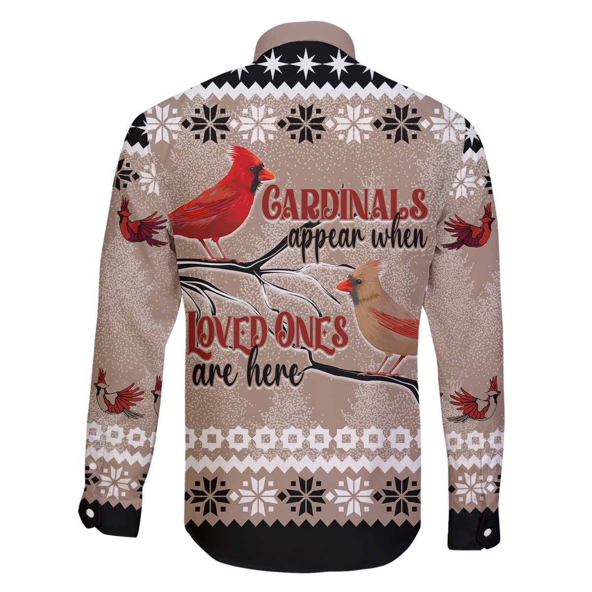 Christmas Cardinal Birds Family Matching Puletasi Dress and Hawaiian Shirt Cardinals Appear When Loved Ones Are Near - Wonder Print Shop