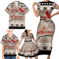 Christmas Cardinal Birds Family Matching Short Sleeve Bodycon Dress and Hawaiian Shirt Cardinals Appear When Loved Ones Are Near - Wonder Print Shop