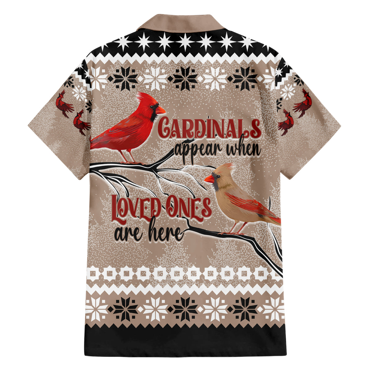 Christmas Cardinal Birds Family Matching Short Sleeve Bodycon Dress and Hawaiian Shirt Cardinals Appear When Loved Ones Are Near - Wonder Print Shop
