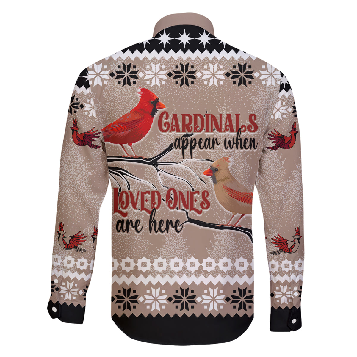 Christmas Cardinal Birds Family Matching Short Sleeve Bodycon Dress and Hawaiian Shirt Cardinals Appear When Loved Ones Are Near - Wonder Print Shop