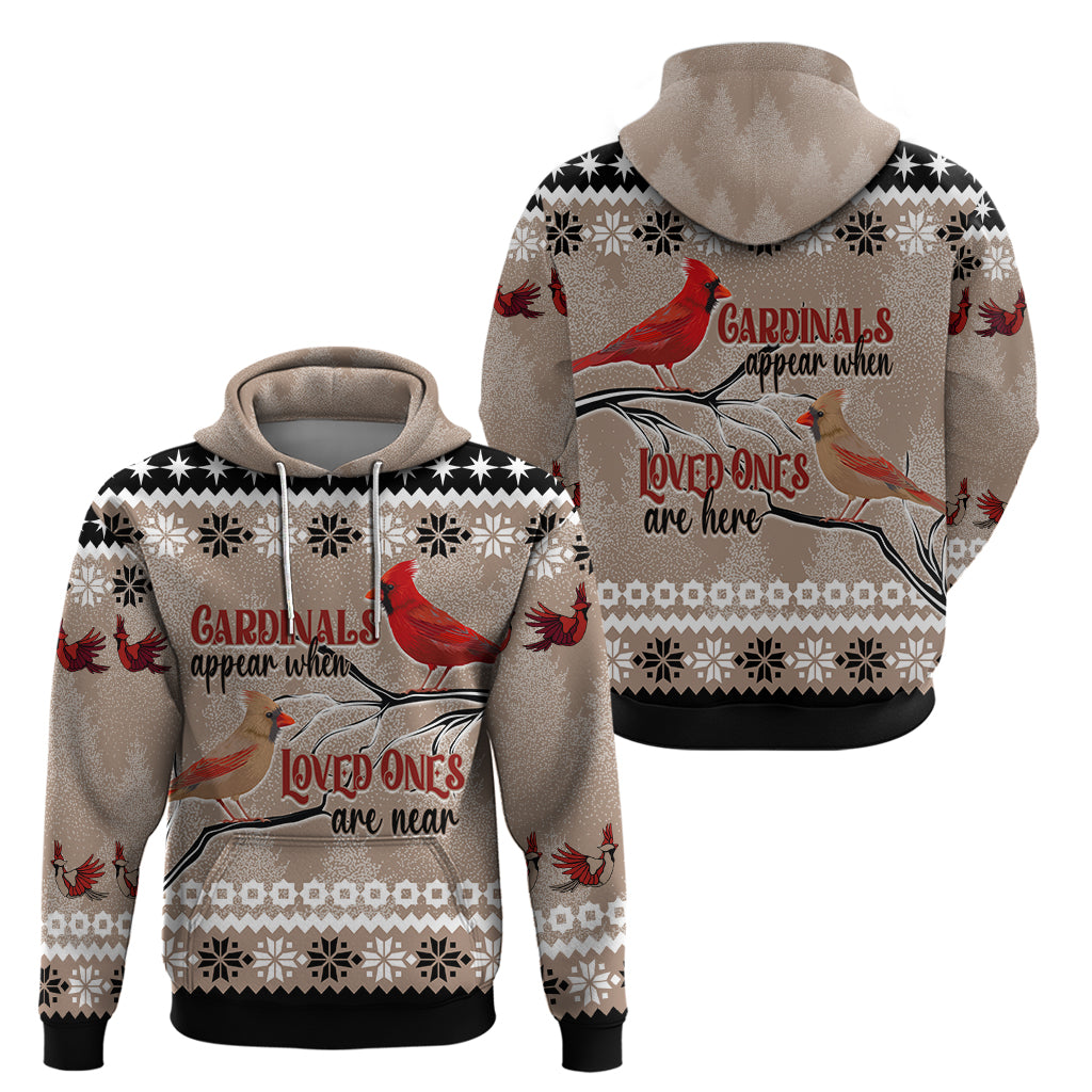 Christmas Cardinal Birds Hoodie Cardinals Appear When Loved Ones Are Near - Wonder Print Shop