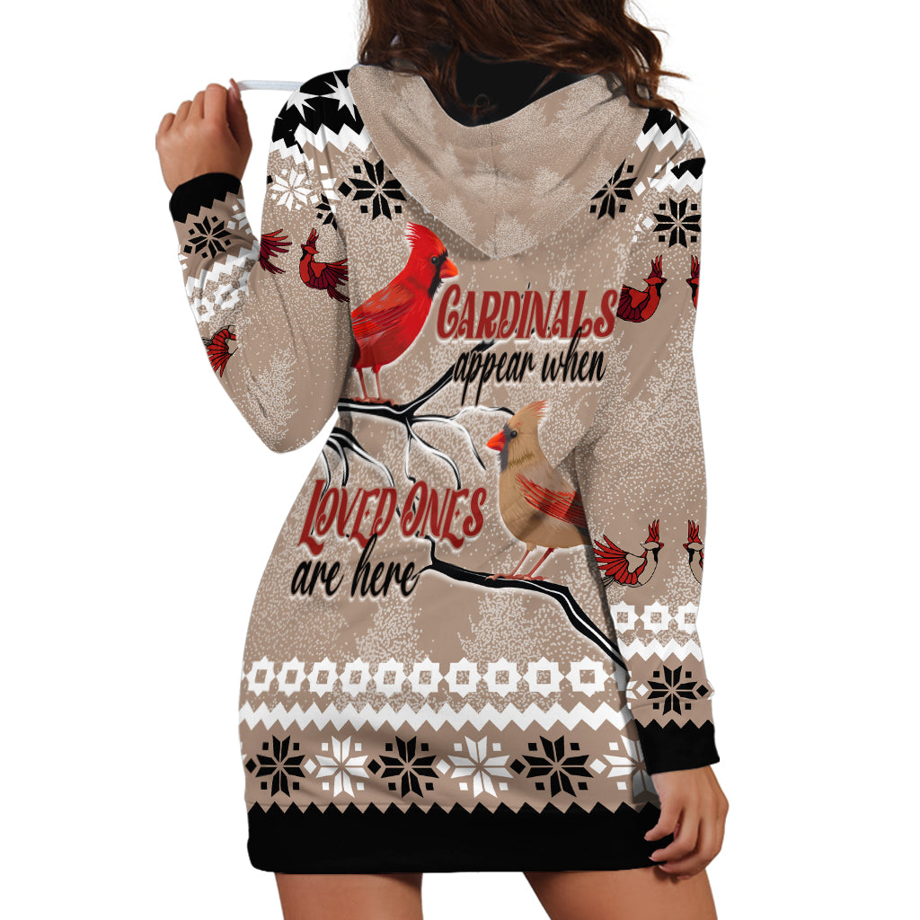Christmas Cardinal Birds Hoodie Dress Cardinals Appear When Loved Ones Are Near - Wonder Print Shop