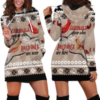 Christmas Cardinal Birds Hoodie Dress Cardinals Appear When Loved Ones Are Near - Wonder Print Shop