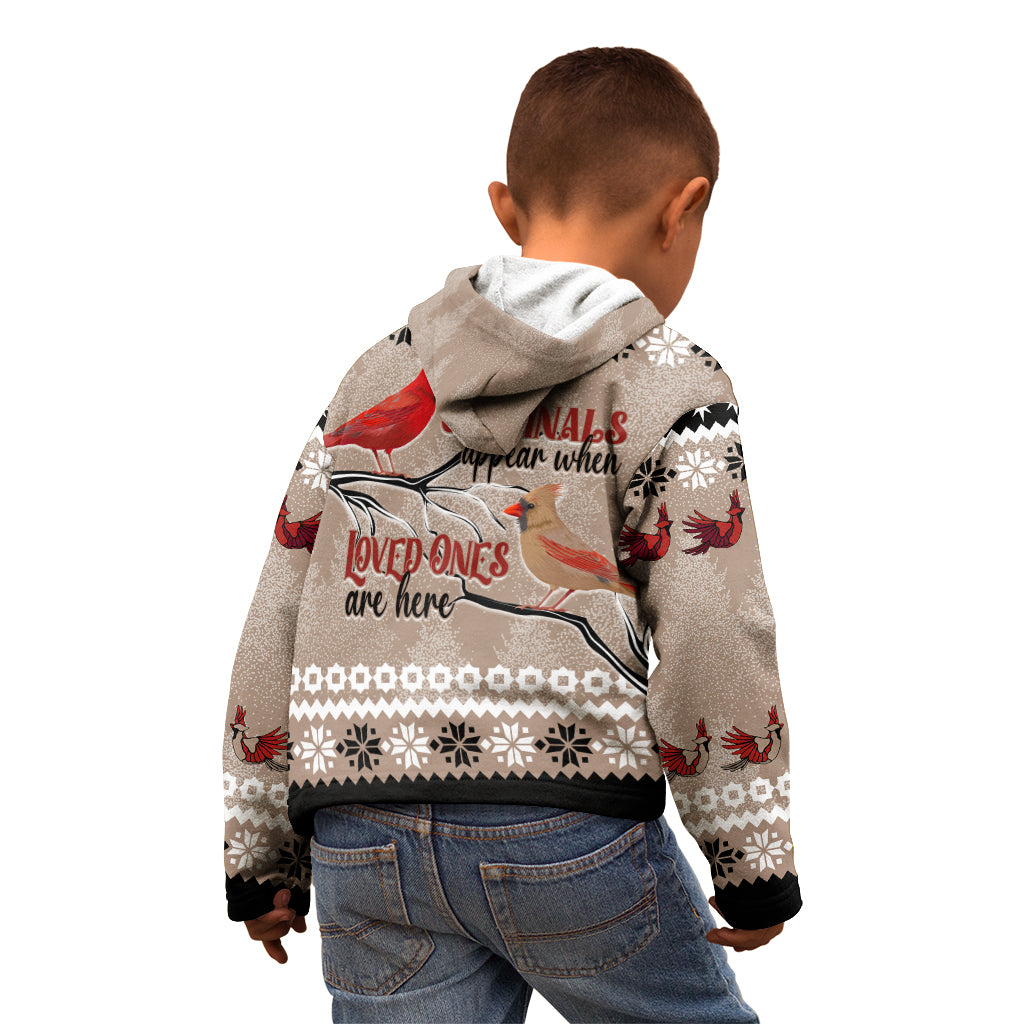 Christmas Cardinal Birds Kid Hoodie Cardinals Appear When Loved Ones Are Near - Wonder Print Shop