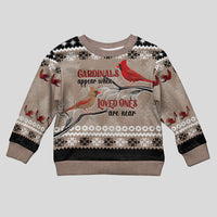 Christmas Cardinal Birds Kid Ugly Christmas Sweater Cardinals Appear When Loved Ones Are Near - Wonder Print Shop