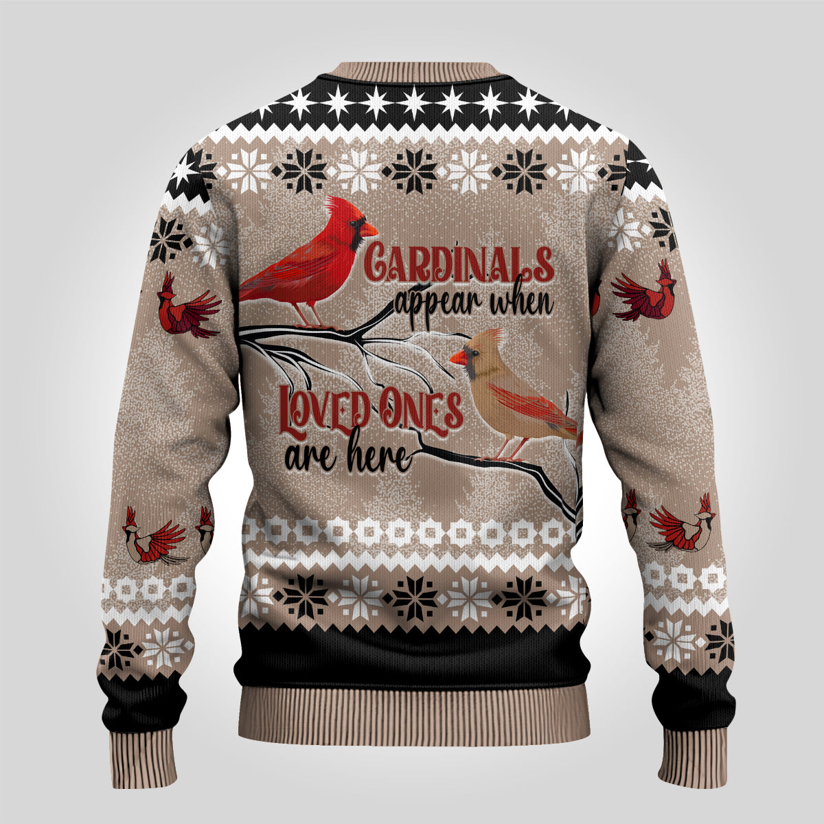 Chrismas Cardinal Birds Ugly Christmas Sweater Cardinals Appear When Loved Ones Are Near - Wonder Print Shop