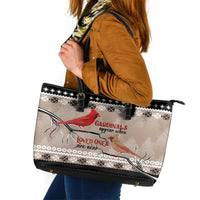 Christmas Cardinal Birds Leather Tote Bag Cardinals Appear When Loved Ones Are Near - Wonder Print Shop