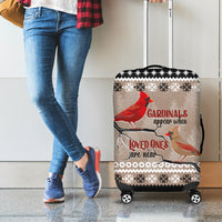 Chrismas Cardinal Birds Luggage Cover Cardinals Appear When Loved Ones Are Near - Wonder Print Shop