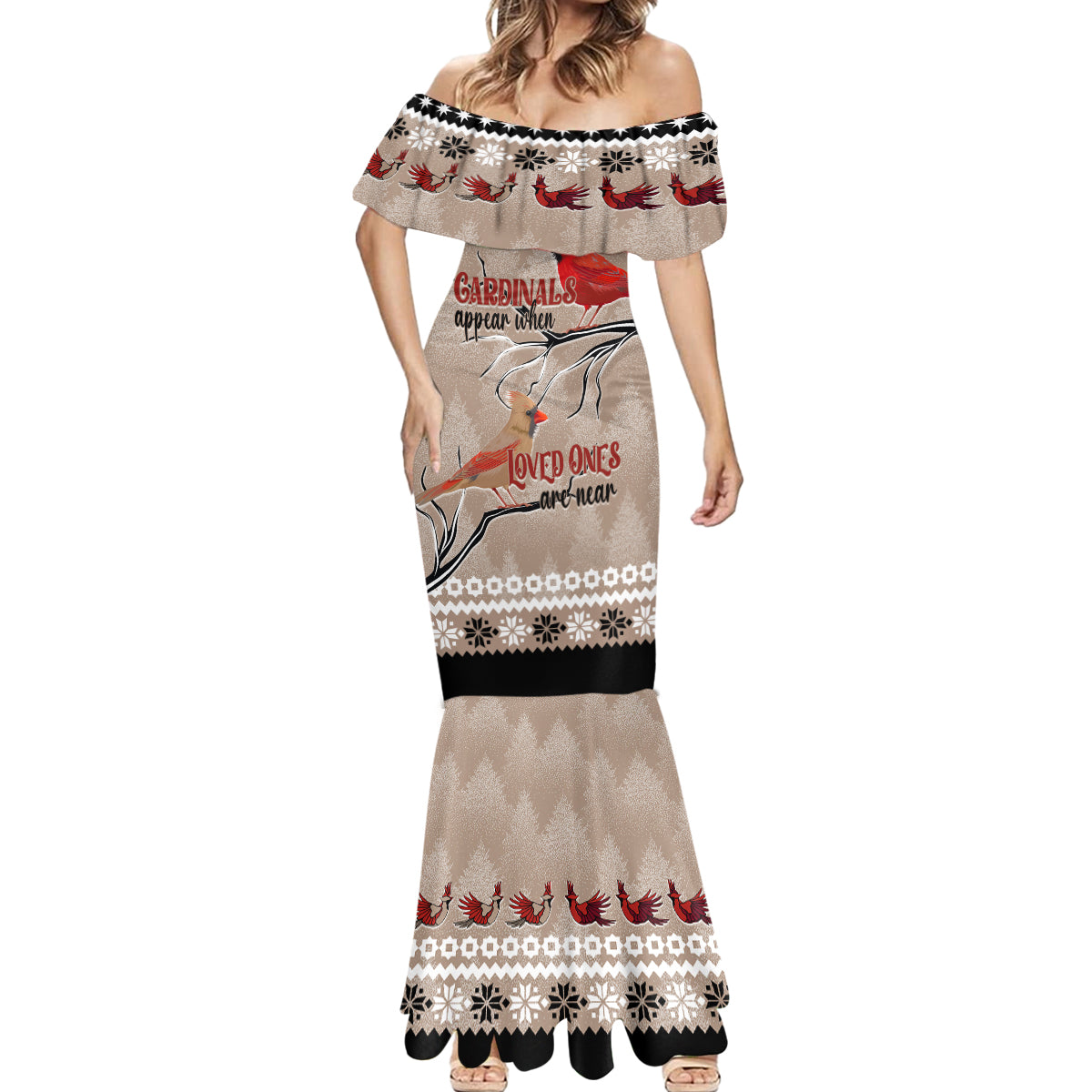 Chrismas Cardinal Birds Mermaid Dress Cardinals Appear When Loved Ones Are Near - Wonder Print Shop