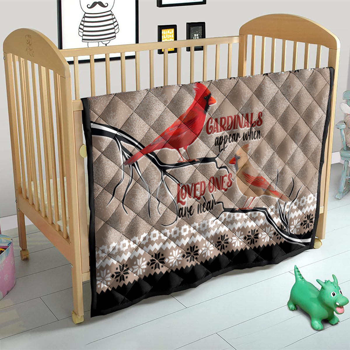 Chrismas Cardinal Birds Quilt Cardinals Appear When Loved Ones Are Near - Wonder Print Shop