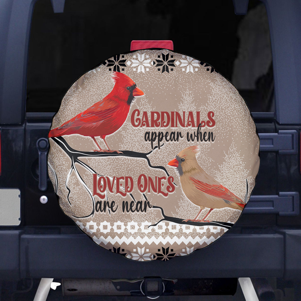 Chrismas Cardinal Birds Spare Tire Cover Cardinals Appear When Loved Ones Are Near - Wonder Print Shop