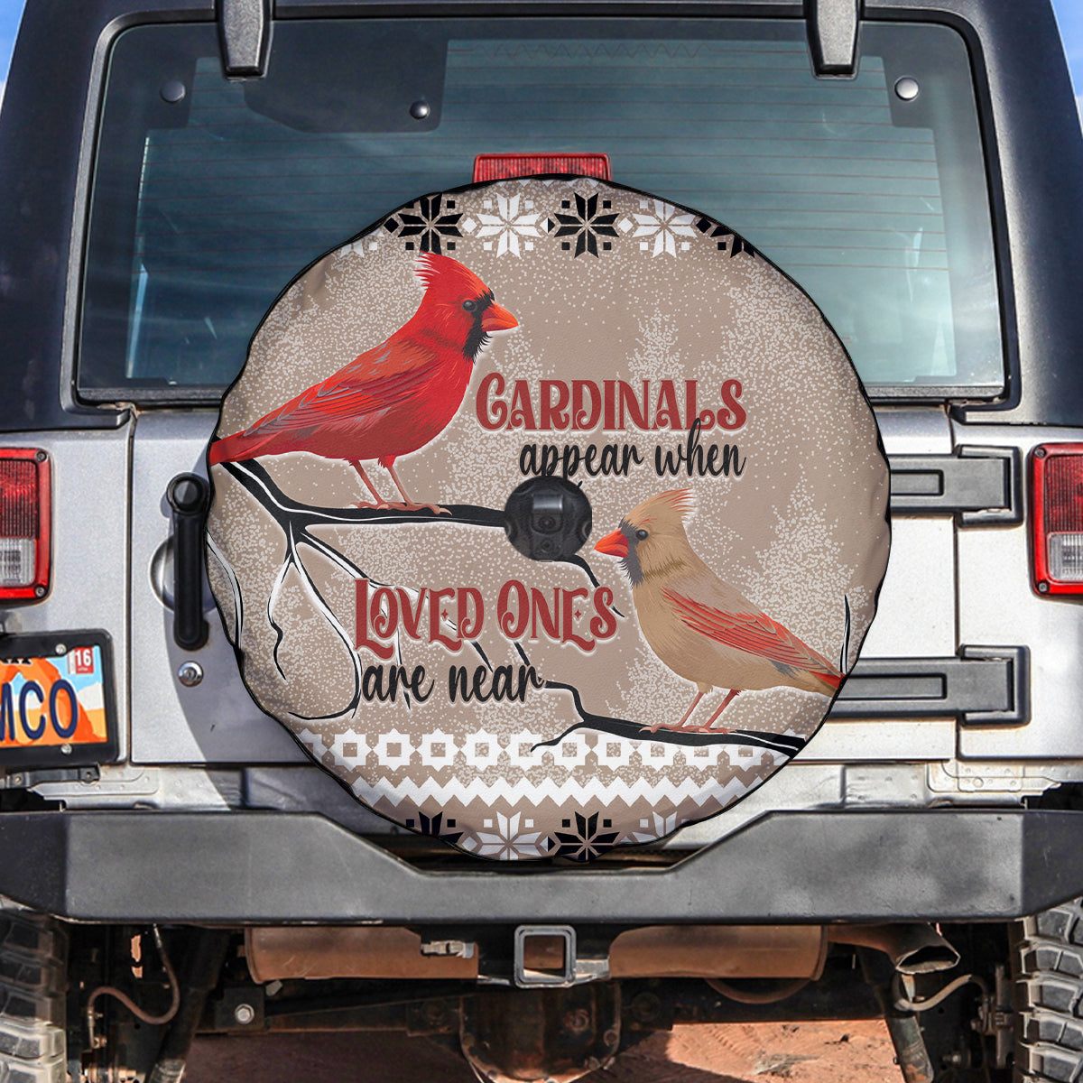 Chrismas Cardinal Birds Spare Tire Cover Cardinals Appear When Loved Ones Are Near - Wonder Print Shop