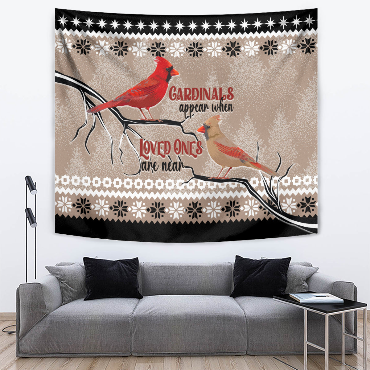 Chrismas Cardinal Birds Tapestry Cardinals Appear When Loved Ones Are Near - Wonder Print Shop