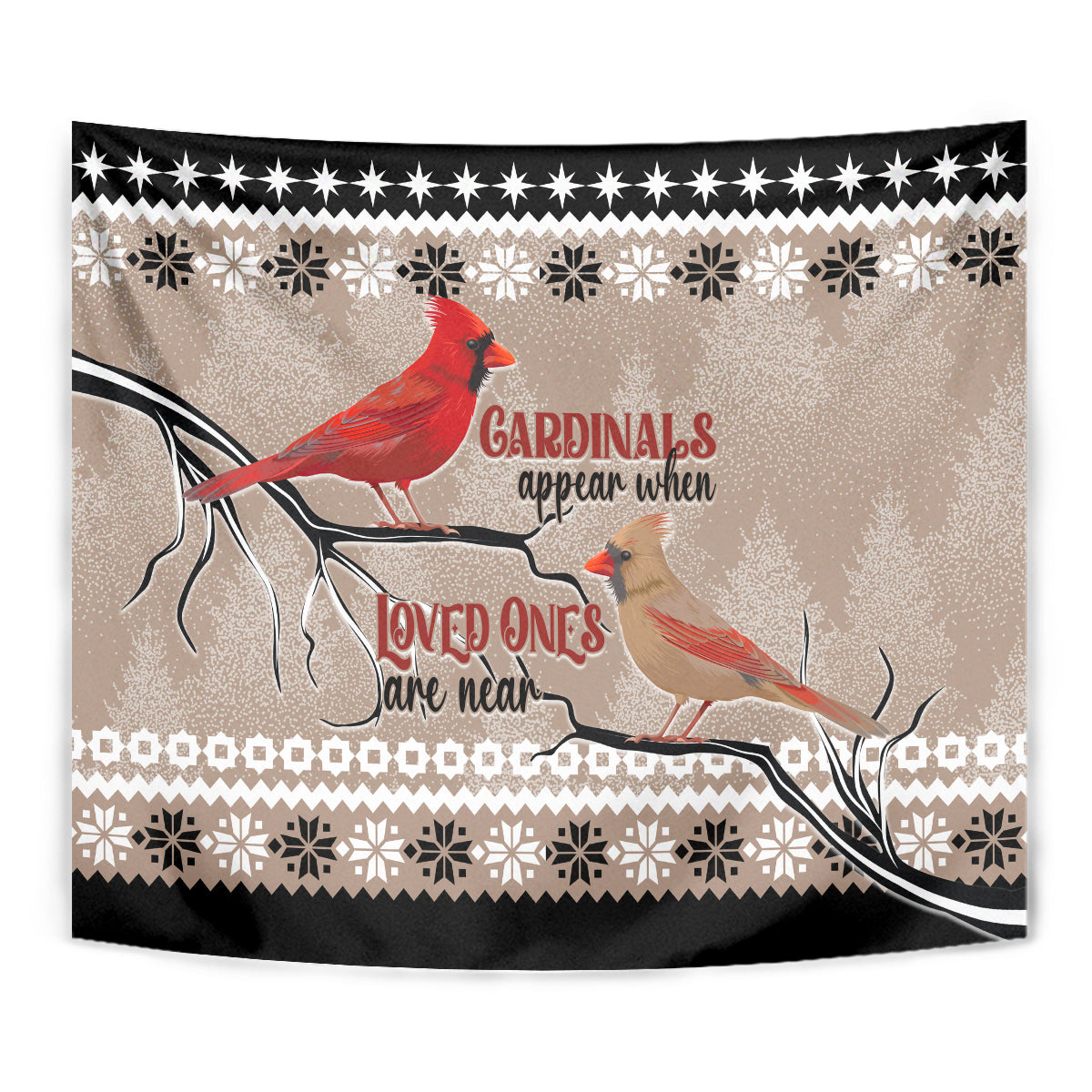 Chrismas Cardinal Birds Tapestry Cardinals Appear When Loved Ones Are Near - Wonder Print Shop