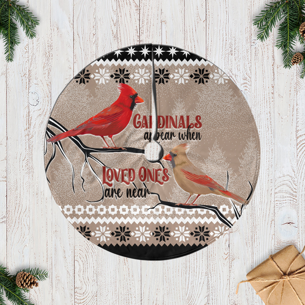Chrismas Cardinal Birds Tree Skirt Cardinals Appear When Loved Ones Are Near - Wonder Print Shop
