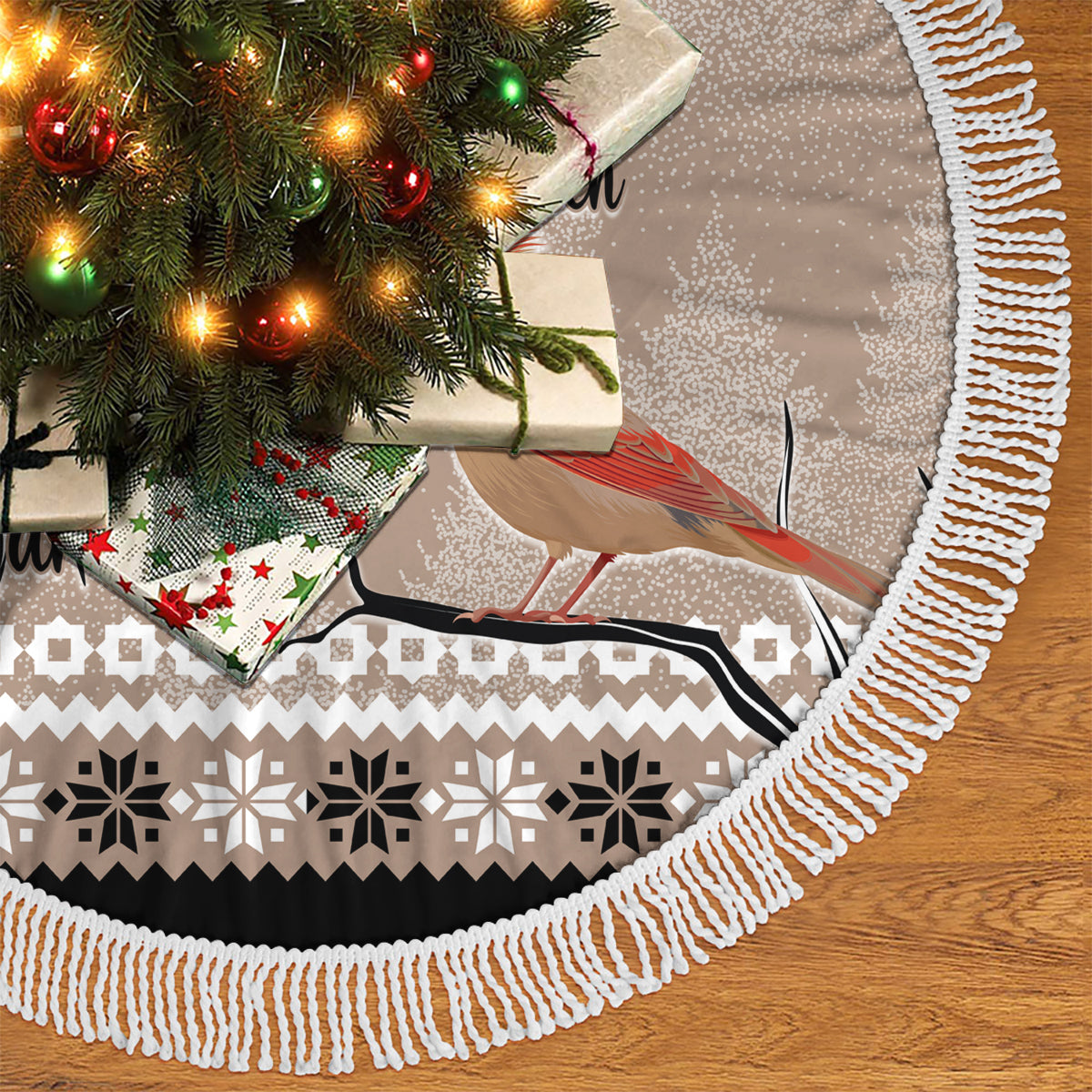 Chrismas Cardinal Birds Tree Skirt Cardinals Appear When Loved Ones Are Near - Wonder Print Shop