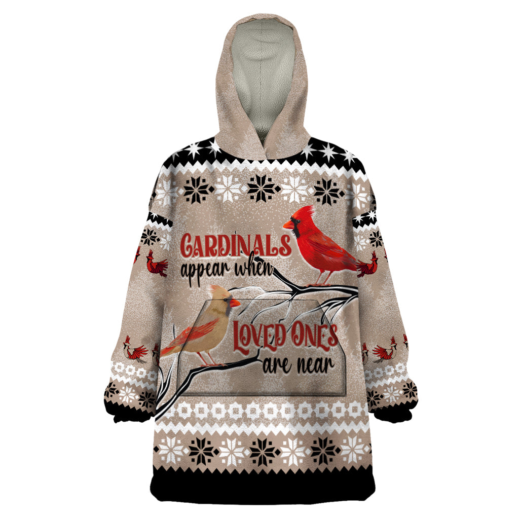 Chrismas Cardinal Birds Wearable Blanket Hoodie Cardinals Appear When Loved Ones Are Near - Wonder Print Shop