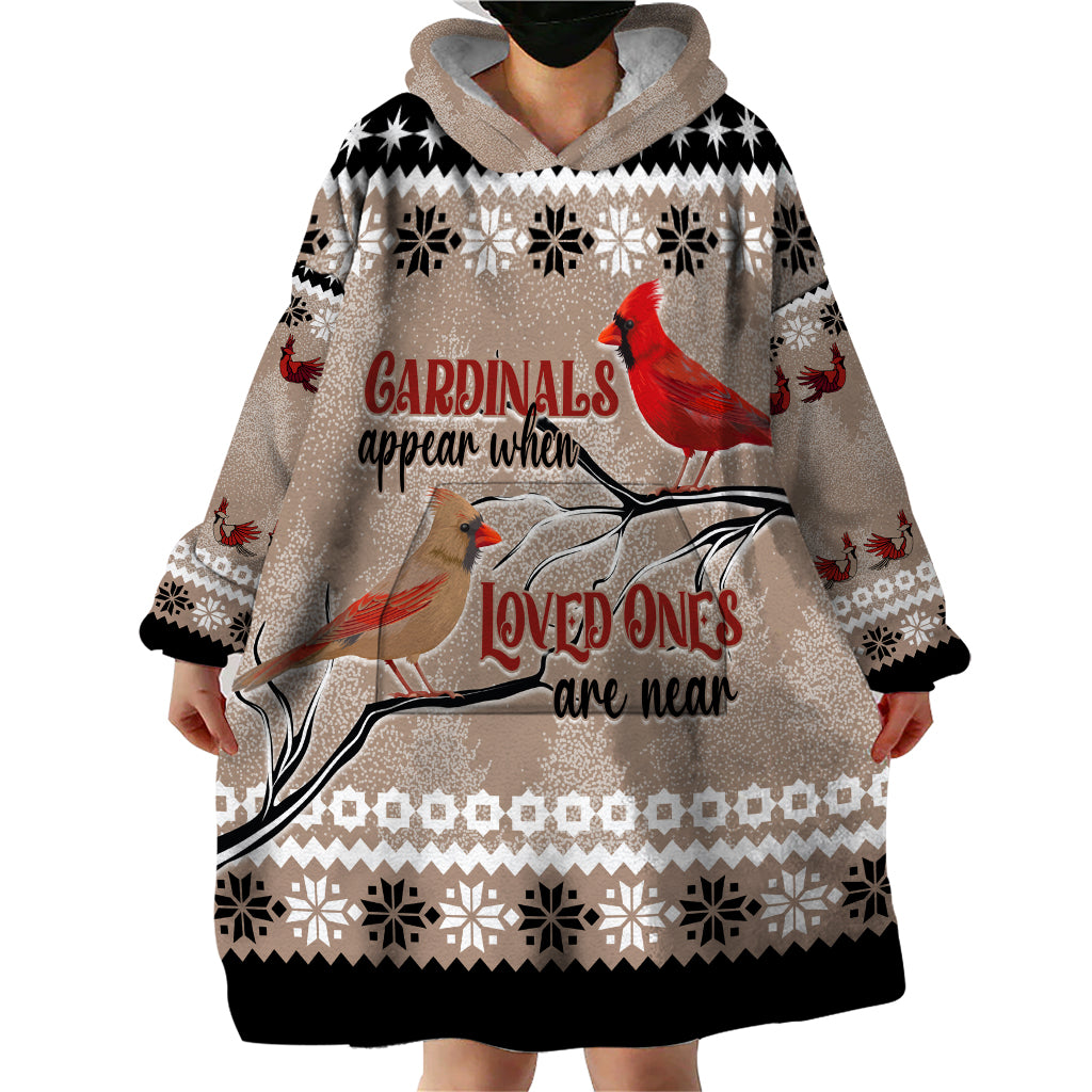 Chrismas Cardinal Birds Wearable Blanket Hoodie Cardinals Appear When Loved Ones Are Near - Wonder Print Shop