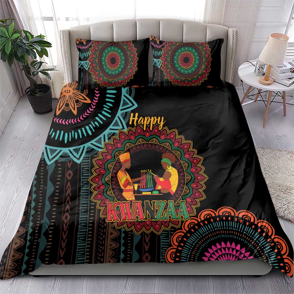 Happy Kwanzaa African Bedding Set Mandala Mix Nguzo Saba LT7 - Wonder Print Shop