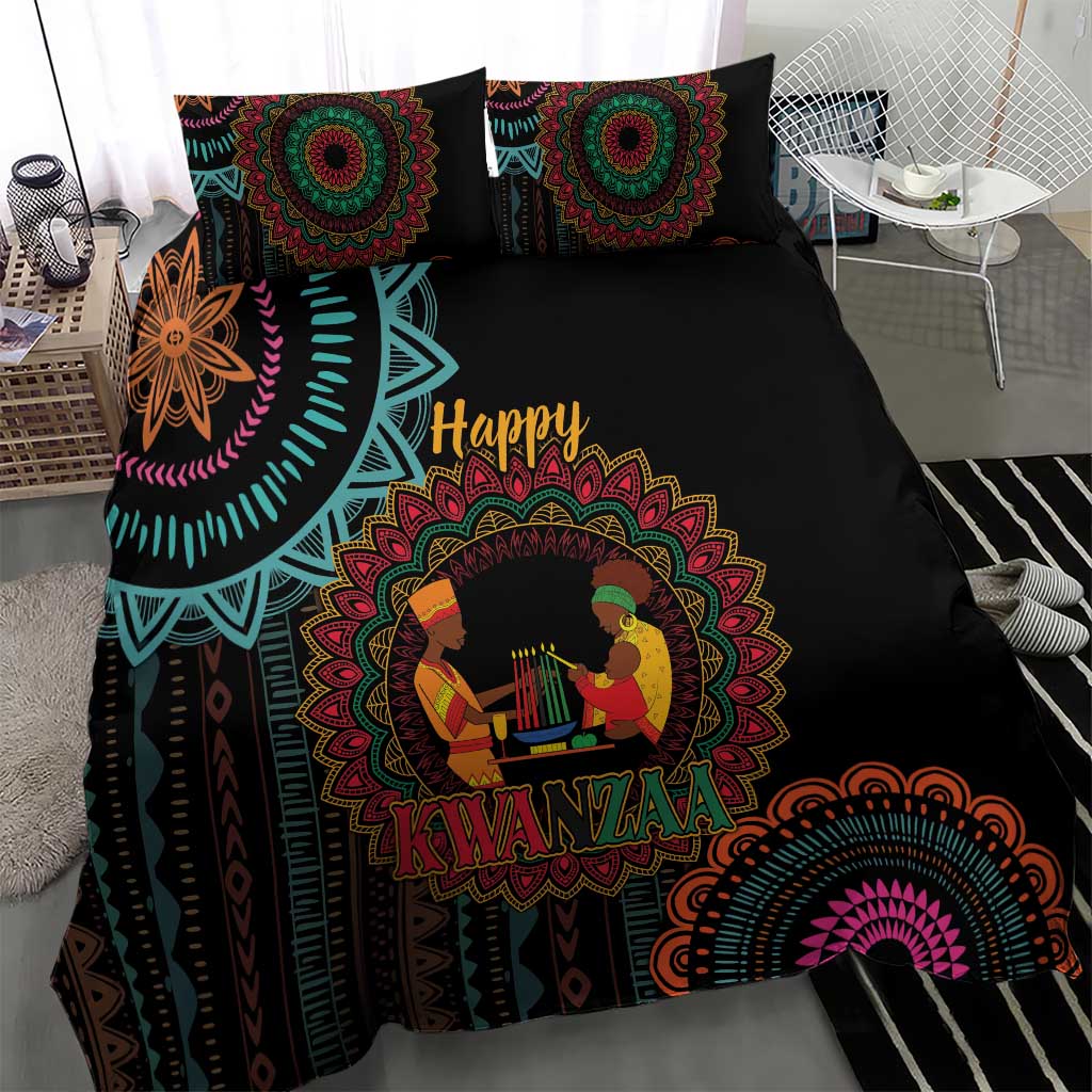Happy Kwanzaa African Bedding Set Mandala Mix Nguzo Saba LT7 - Wonder Print Shop