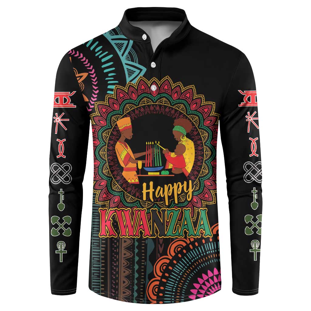 Happy Kwanzaa African Button Sweatshirt Mandala Mix Nguzo Saba LT7 - Wonder Print Shop