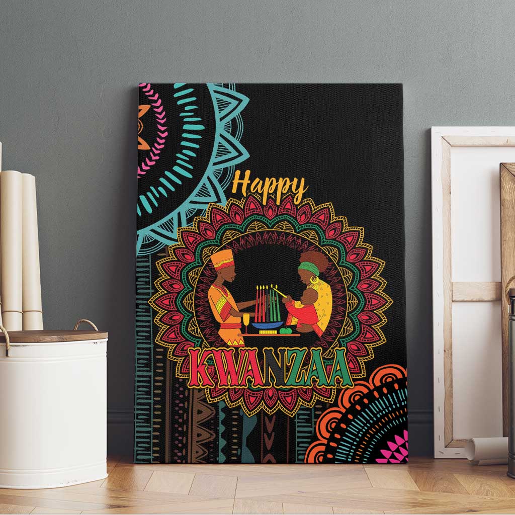 Happy Kwanzaa African Canvas Wall Art Mandala Mix Nguzo Saba LT7 - Wonder Print Shop