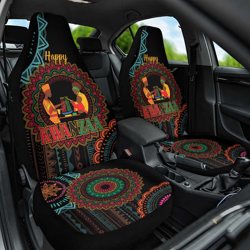 Happy Kwanzaa African Car Seat Cover Mandala Mix Nguzo Saba LT7 - Wonder Print Shop