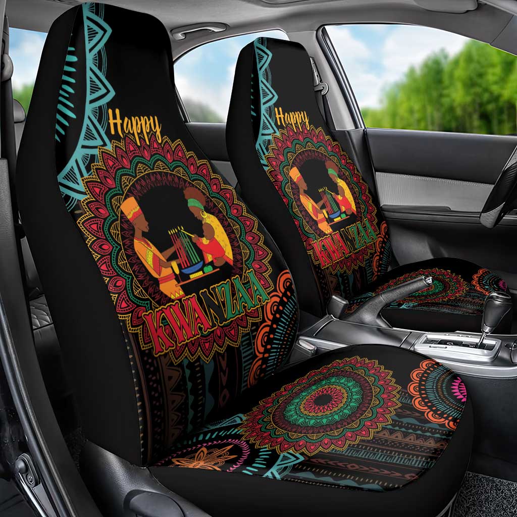 Happy Kwanzaa African Car Seat Cover Mandala Mix Nguzo Saba LT7 - Wonder Print Shop