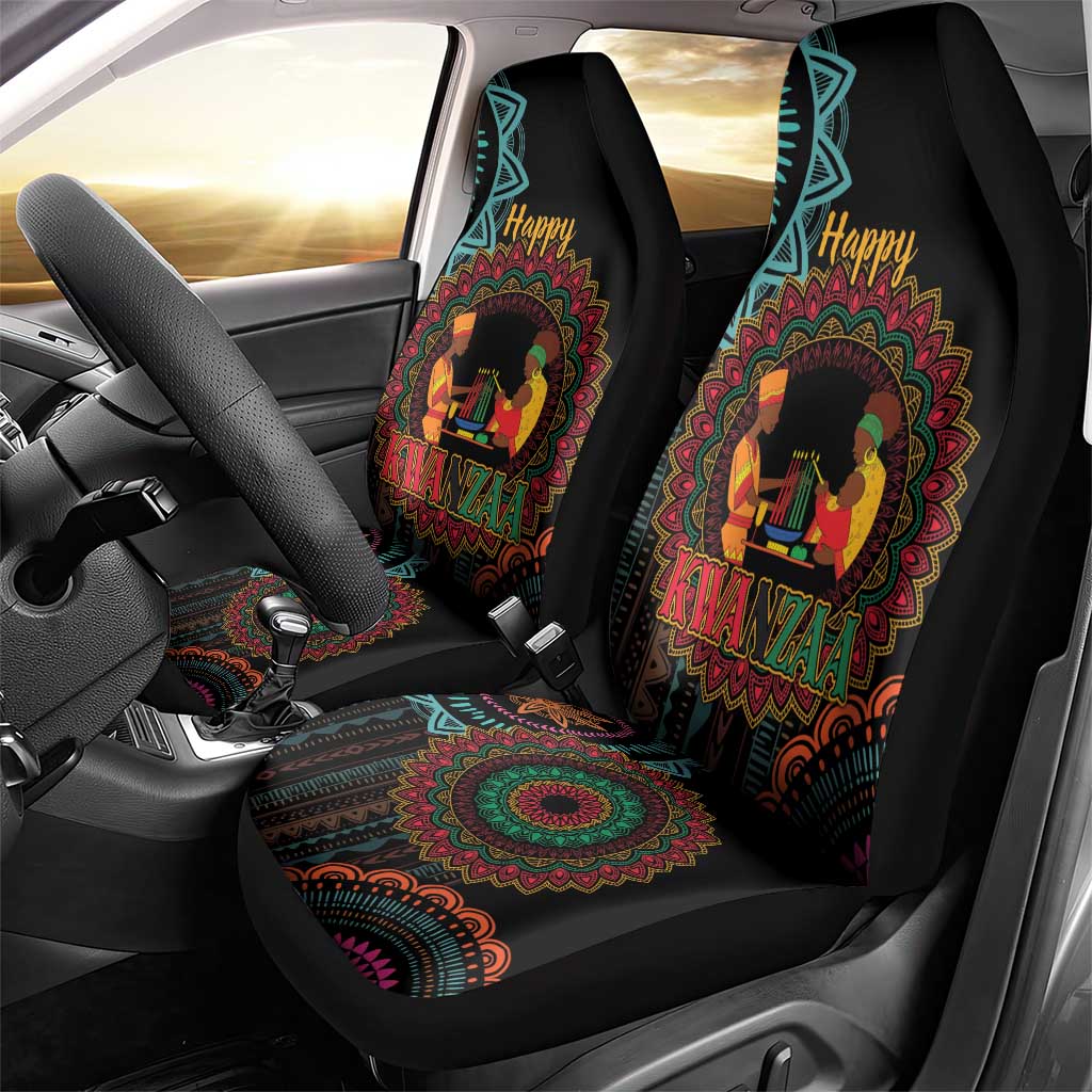Happy Kwanzaa African Car Seat Cover Mandala Mix Nguzo Saba LT7 - Wonder Print Shop
