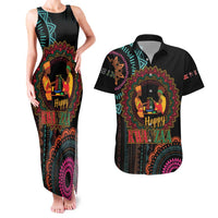Happy Kwanzaa African Couples Matching Tank Maxi Dress and Hawaiian Shirt Mandala Mix Nguzo Saba LT7 - Wonder Print Shop