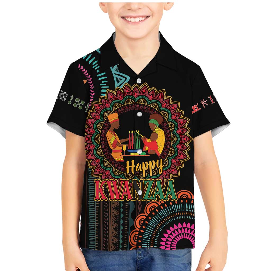 Happy Kwanzaa African Family Matching Mermaid Dress and Hawaiian Shirt Mandala Mix Nguzo Saba LT7 - Wonder Print Shop