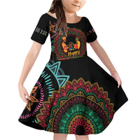 Happy Kwanzaa African Family Matching Off Shoulder Short Dress and Hawaiian Shirt Mandala Mix Nguzo Saba LT7 - Wonder Print Shop