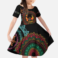 Happy Kwanzaa African Family Matching Summer Maxi Dress and Hawaiian Shirt Mandala Mix Nguzo Saba - Wonder Print Shop