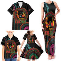 Happy Kwanzaa African Family Matching Tank Maxi Dress and Hawaiian Shirt Mandala Mix Nguzo Saba - Wonder Print Shop