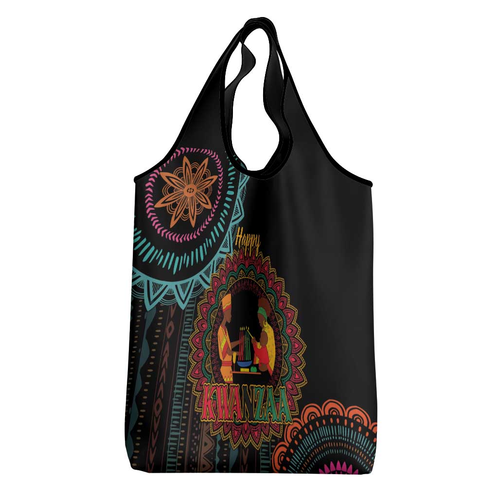 Happy Kwanzaa African Grocery Bag Mandala Mix Nguzo Saba