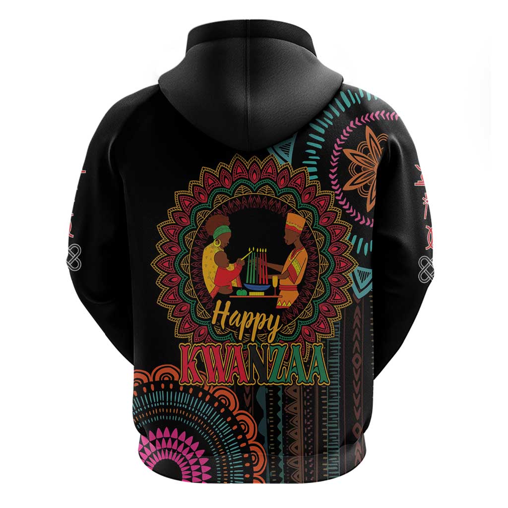Happy Kwanzaa African Hoodie Mandala Mix Nguzo Saba - Wonder Print Shop