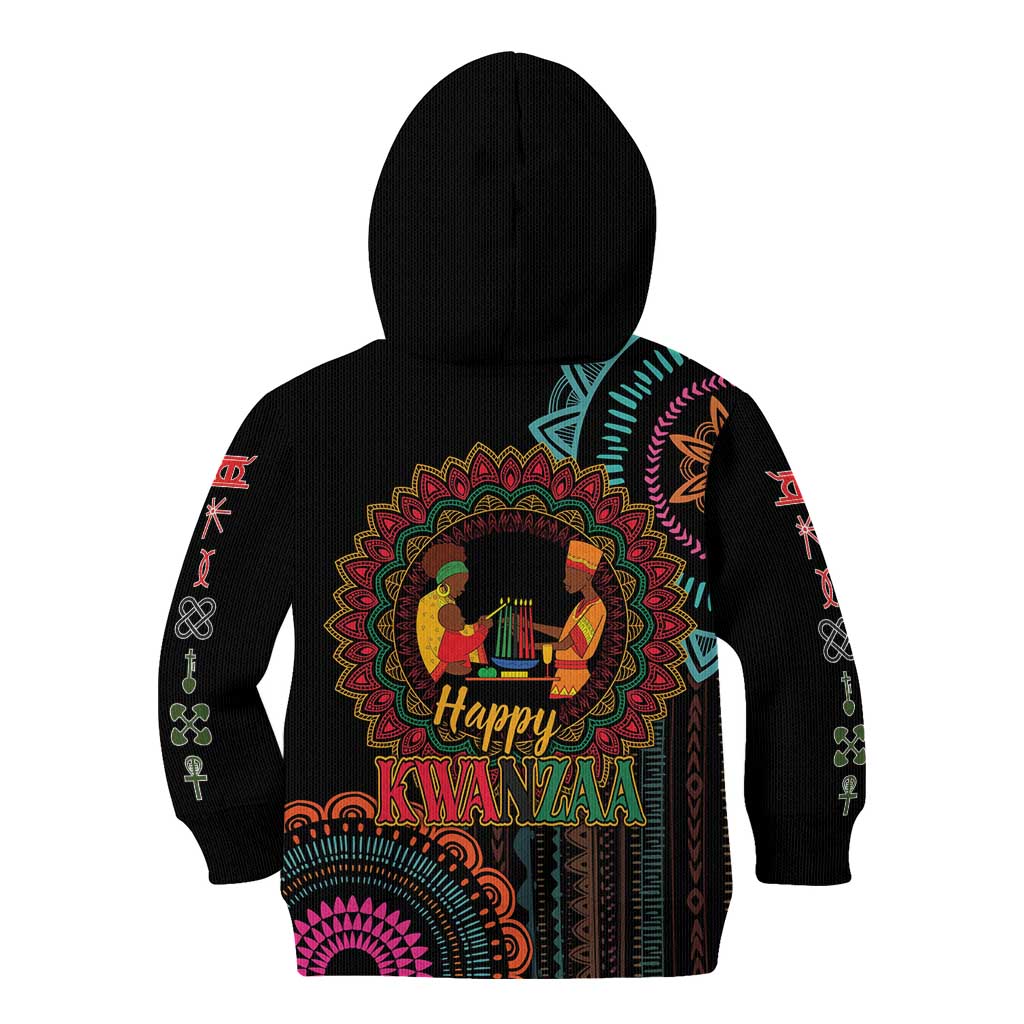 Happy Kwanzaa African Kid Hoodie Mandala Mix Nguzo Saba - Wonder Print Shop