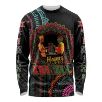 Happy Kwanzaa African Long Sleeve Shirt Mandala Mix Nguzo Saba - Wonder Print Shop
