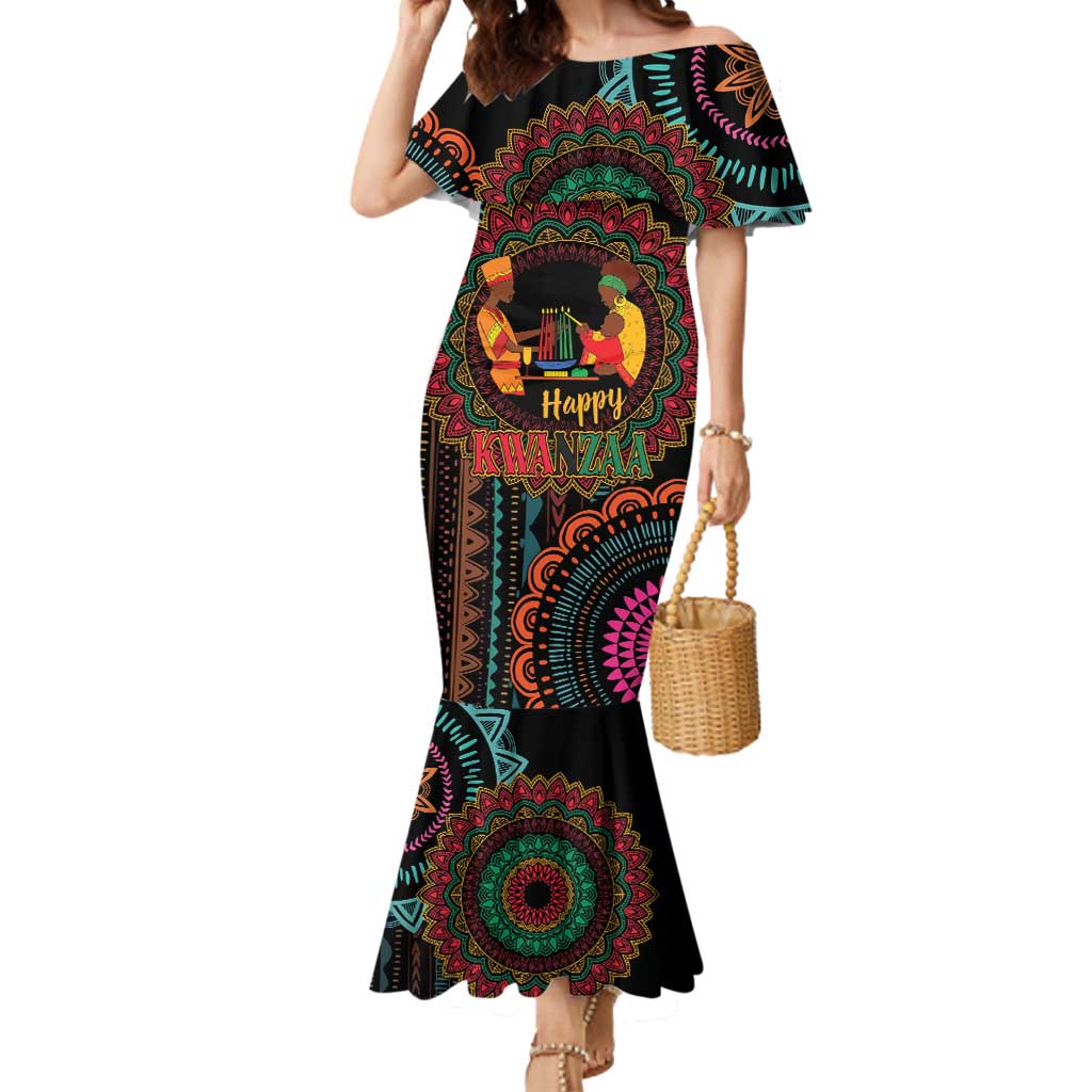 Happy Kwanzaa African Mermaid Dress Mandala Mix Nguzo Saba - Wonder Print Shop