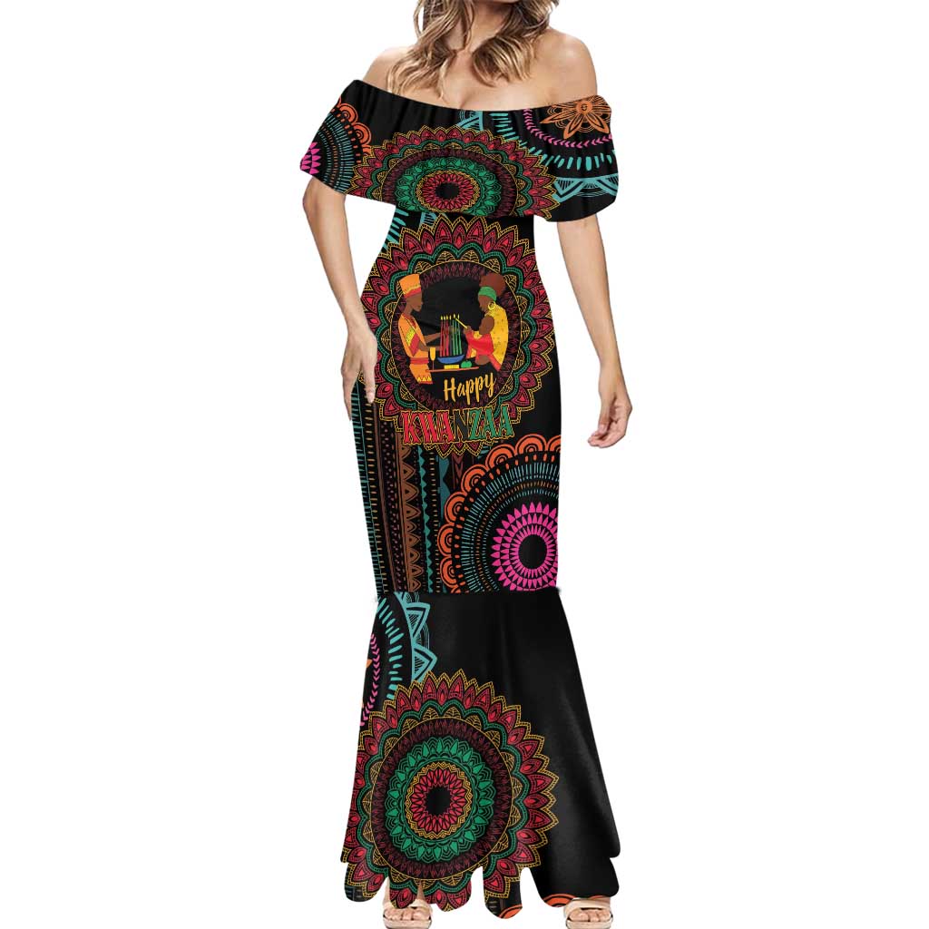 Happy Kwanzaa African Mermaid Dress Mandala Mix Nguzo Saba - Wonder Print Shop
