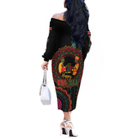 Happy Kwanzaa African Off The Shoulder Long Sleeve Dress Mandala Mix Nguzo Saba - Wonder Print Shop