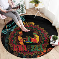 Happy Kwanzaa African Round Carpet Mandala Mix Nguzo Saba