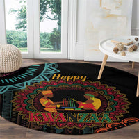 Happy Kwanzaa African Round Carpet Mandala Mix Nguzo Saba