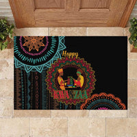 Happy Kwanzaa African Rubber Doormat Mandala Mix Nguzo Saba - Wonder Print Shop