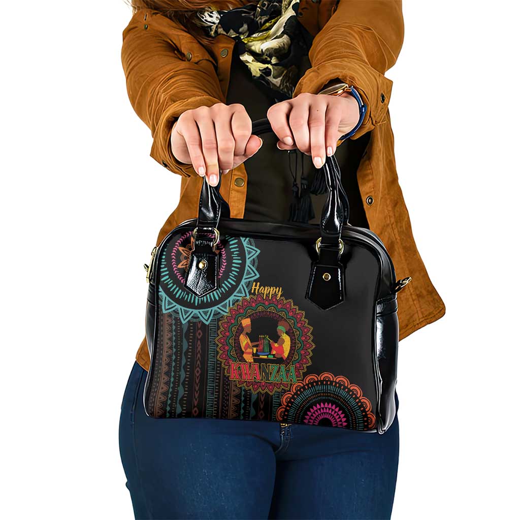 Happy Kwanzaa African Shoulder Handbag Mandala Mix Nguzo Saba