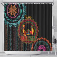 Happy Kwanzaa African Shower Curtain Mandala Mix Nguzo Saba
