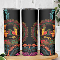 Happy Kwanzaa African Skinny Tumbler Mandala Mix Nguzo Saba - Wonder Print Shop