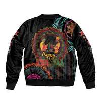 Happy Kwanzaa African Sleeve Zip Bomber Jacket Mandala Mix Nguzo Saba - Wonder Print Shop